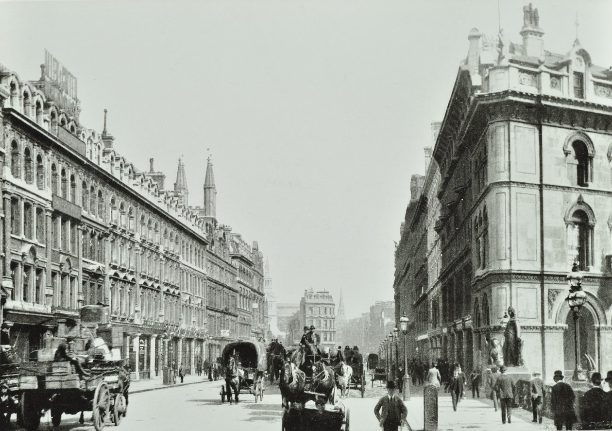 Holborn viadukt, při pohledu na východ, City of London, 1875 od English Photographer
