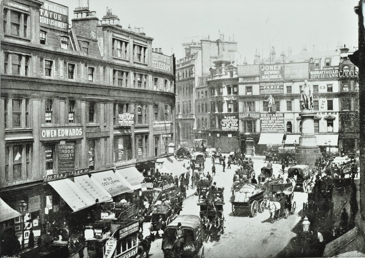 King William Street, při pohledu na sever, City of London, 1895 od English Photographer