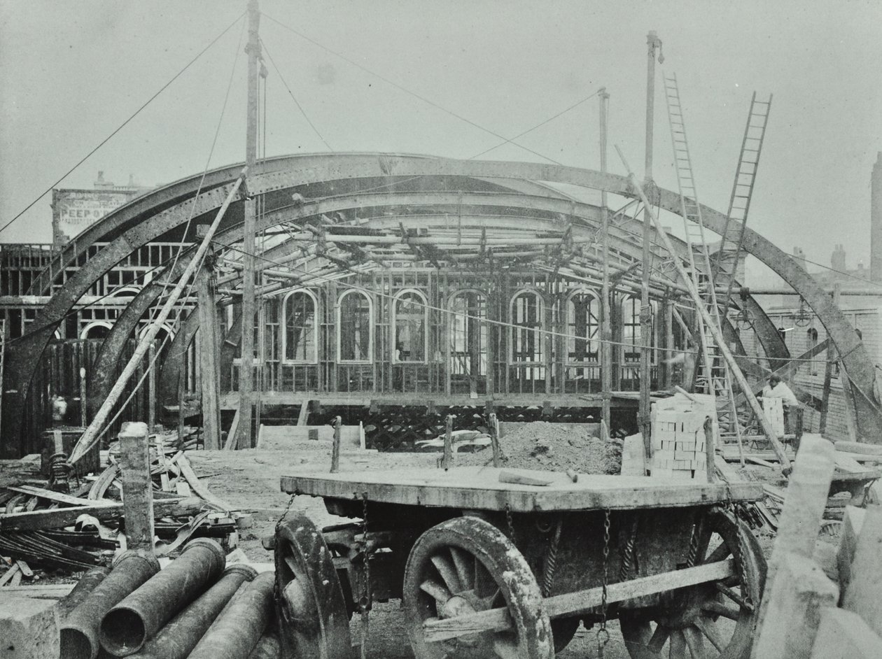 Kings Cross Station: stavební práce probíhají, 1862 od English Photographer