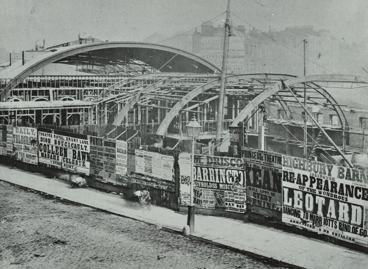 Kings Cross Station: stavební práce probíhají, 1862 od English Photographer