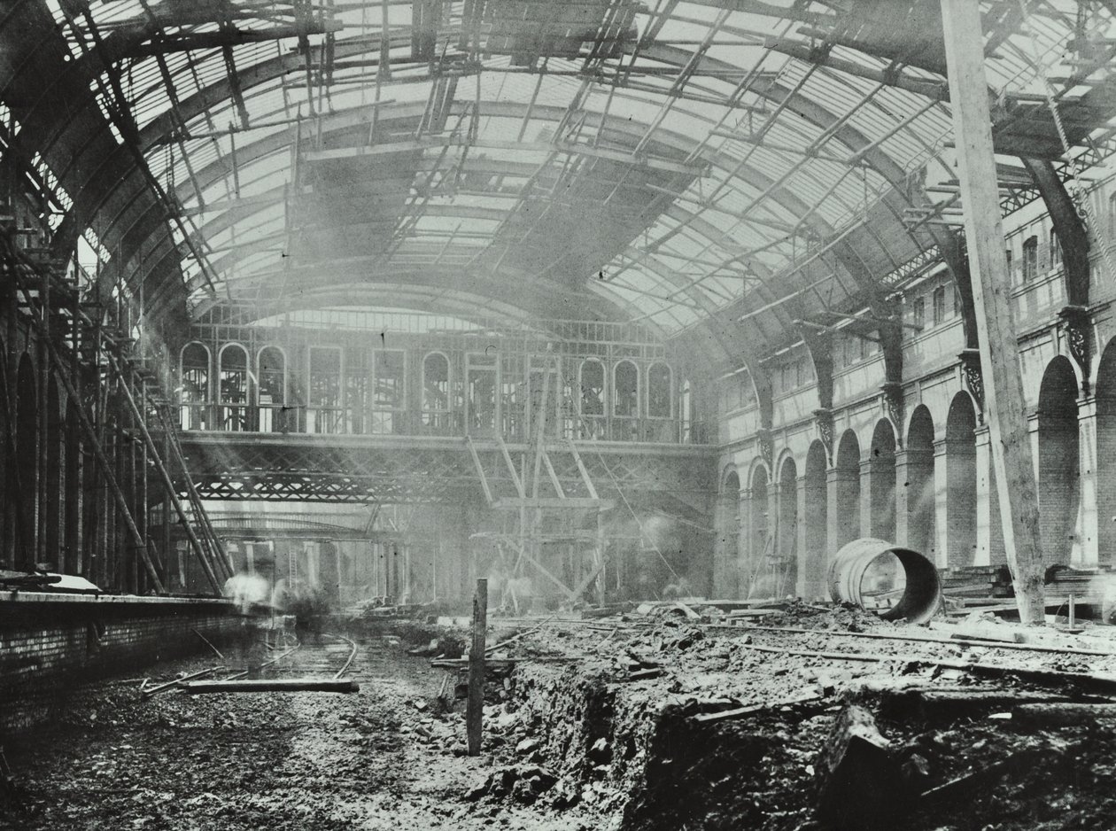 Kings Cross Station: stavební práce probíhají, 1862 od English Photographer