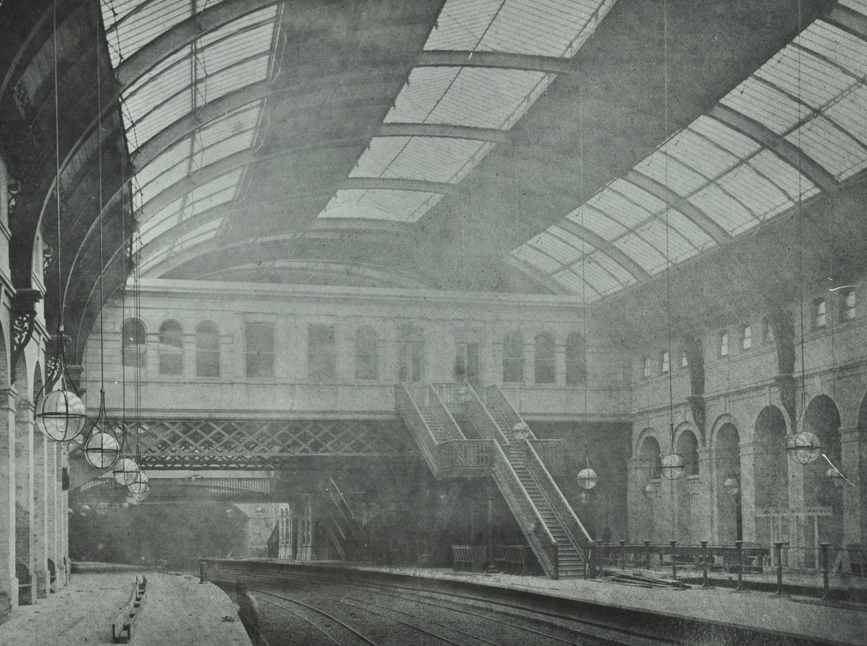 Kings Cross Station: pohled na nástupiště, 1862 od English Photographer