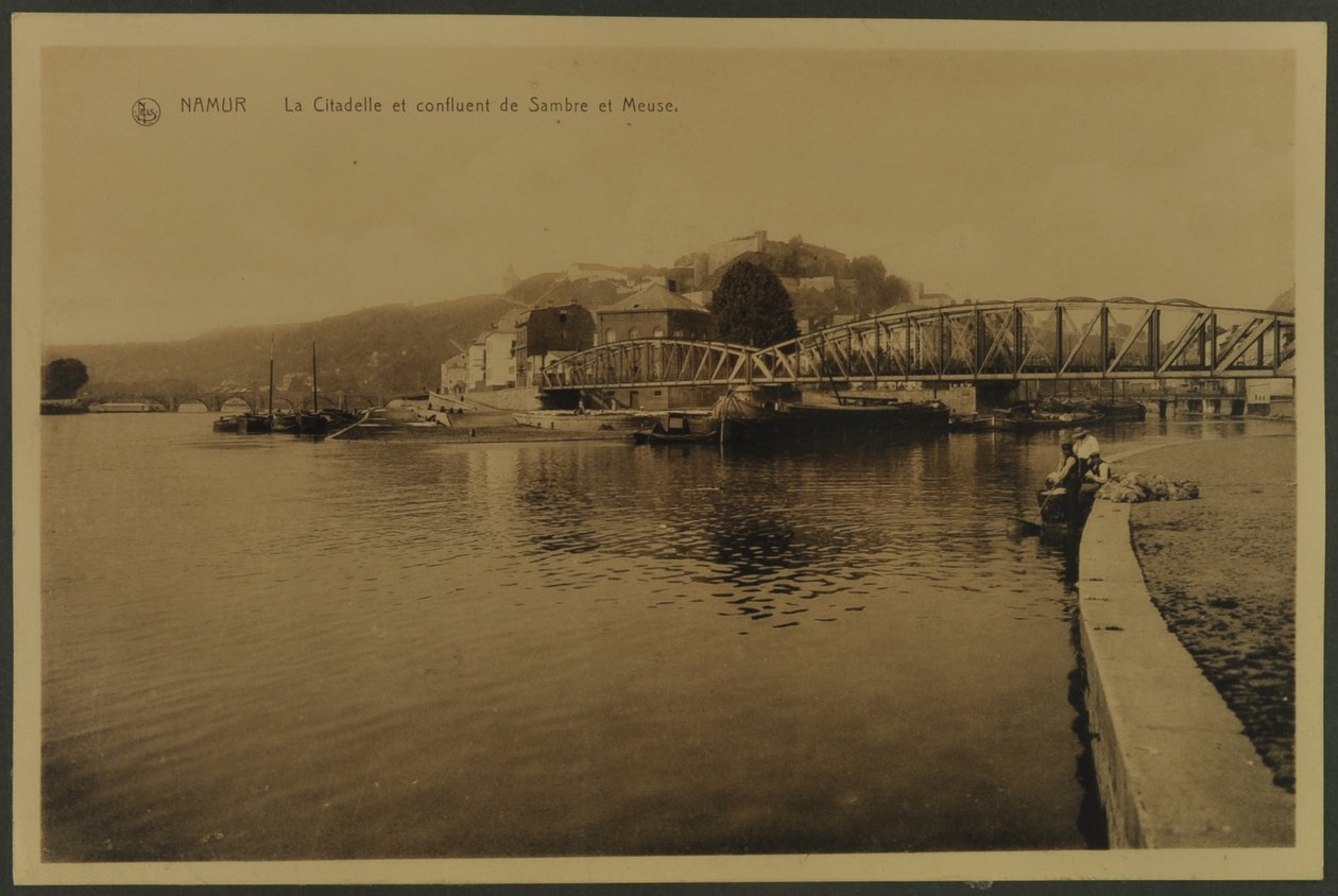 Citadela a soutok Sambre a Meuse, Namur, kolem roku 1914 od English Photographer