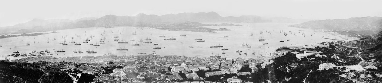 Panorama hongkongského přístavu, c.1878 od English Photographer