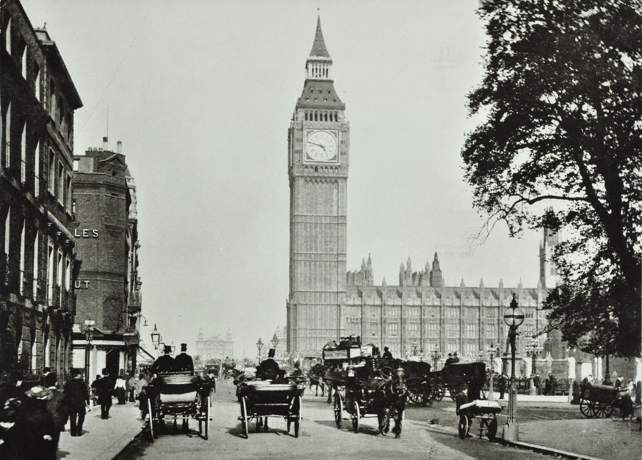 Parliament Square, Westminster LB: Parliament Square s výhledem na Bridge Street, 1895 od English Photographer