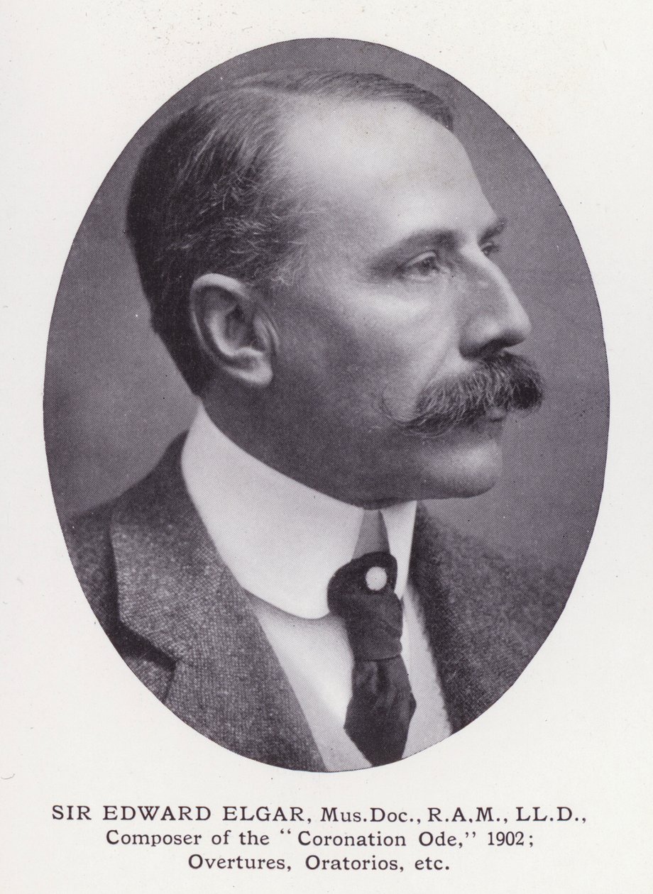 Významní muži Londýna: Sir Edward Elgar (černobílá fotografie) od English Photographer