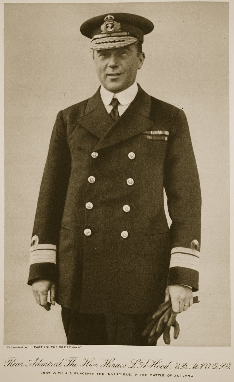 Kontradmirál Čestný Horace L.A. Hood, 1914-19 od English Photographer