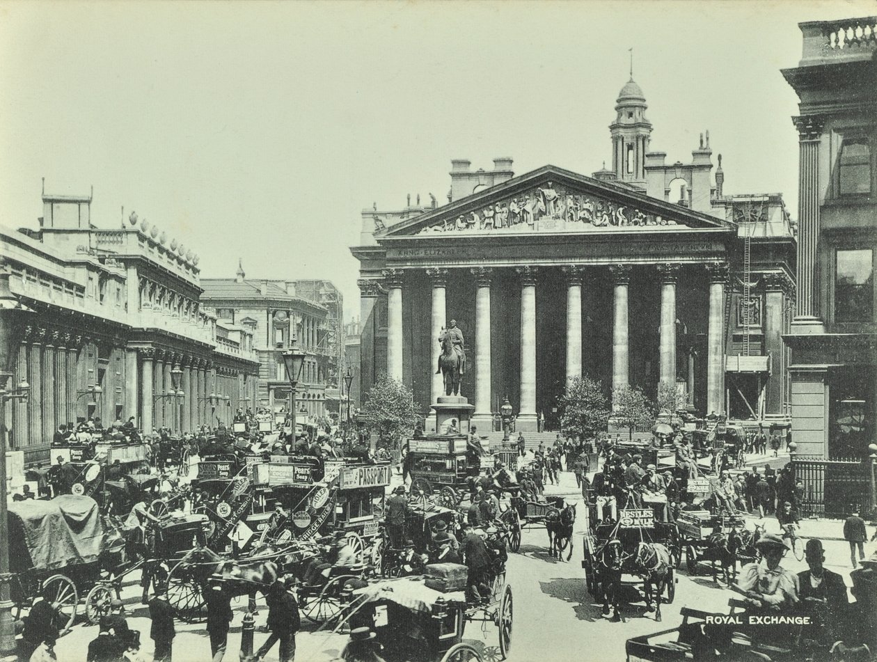 Royal Exchange, Threadneedle Street, City of London, 1890 od English Photographer