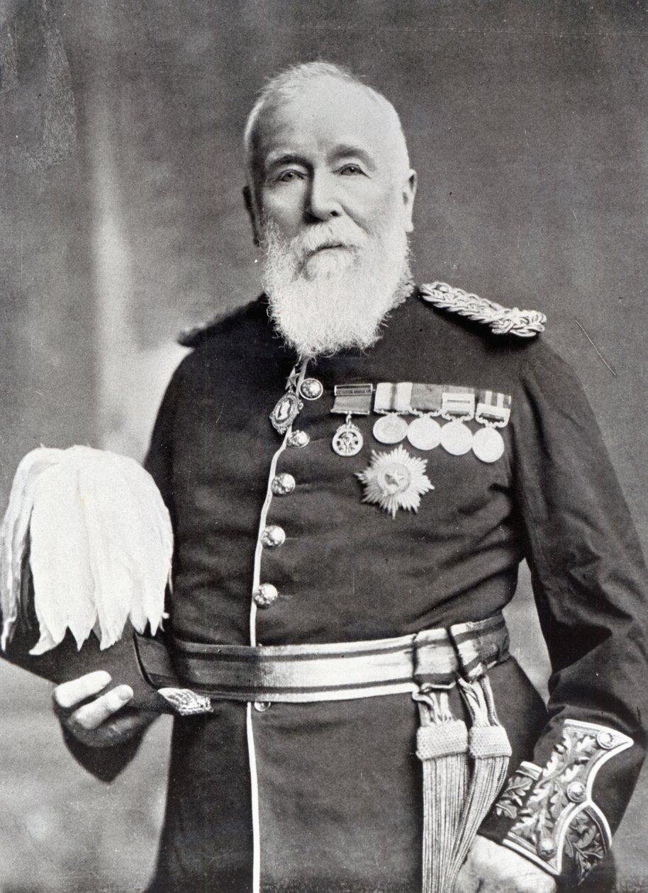 Sir Harry Burnett Lumsden (černobílá fotografie) od English Photographer