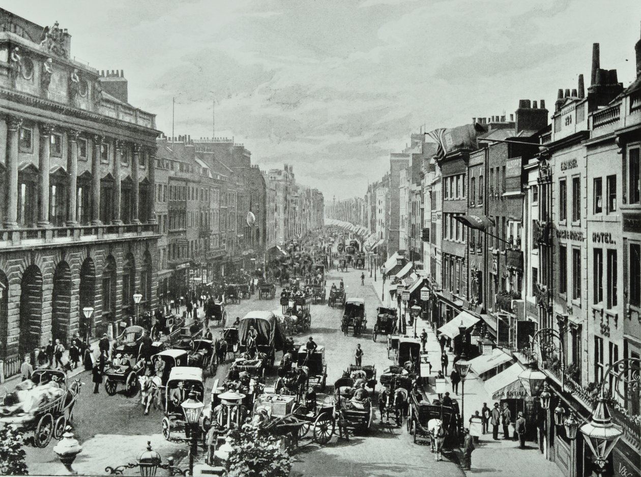 Somerset House, Strand, Westminster LB: při pohledu na západ od Saint Mary-le-Strand, 1895 od English Photographer