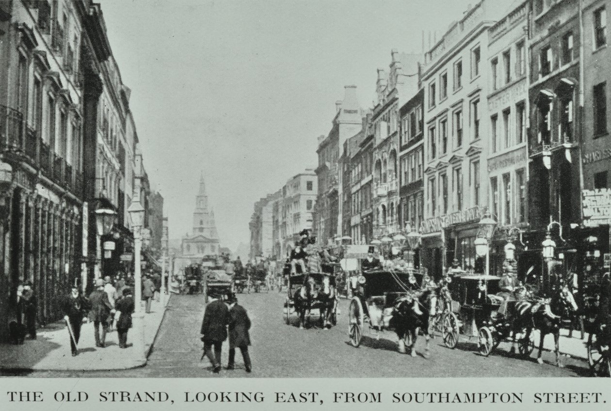 Old Strand, při pohledu na východ, ze Southampton Street, kolem roku 1890 od English Photographer