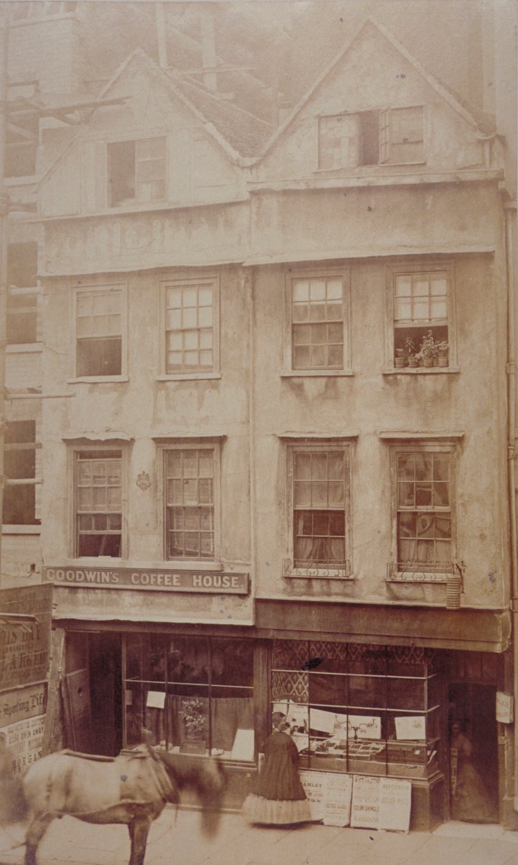 Pohled na kavárnu Goodwins, Aldersgate Street, asi 1880 (sépiový tisk) od English Photographer