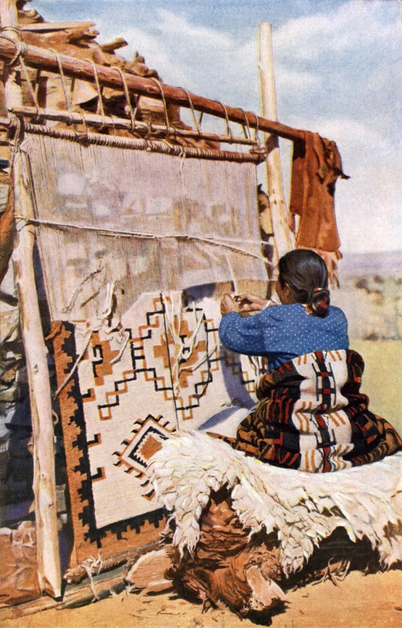 Tkaní přikrývek Navaho (barevné foto) od English Photographer