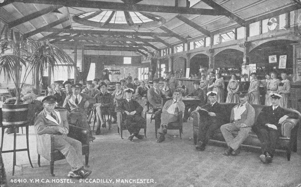 YMCA Hostel, Piccadilly, Manchester, kolem roku 1910 od English Photographer