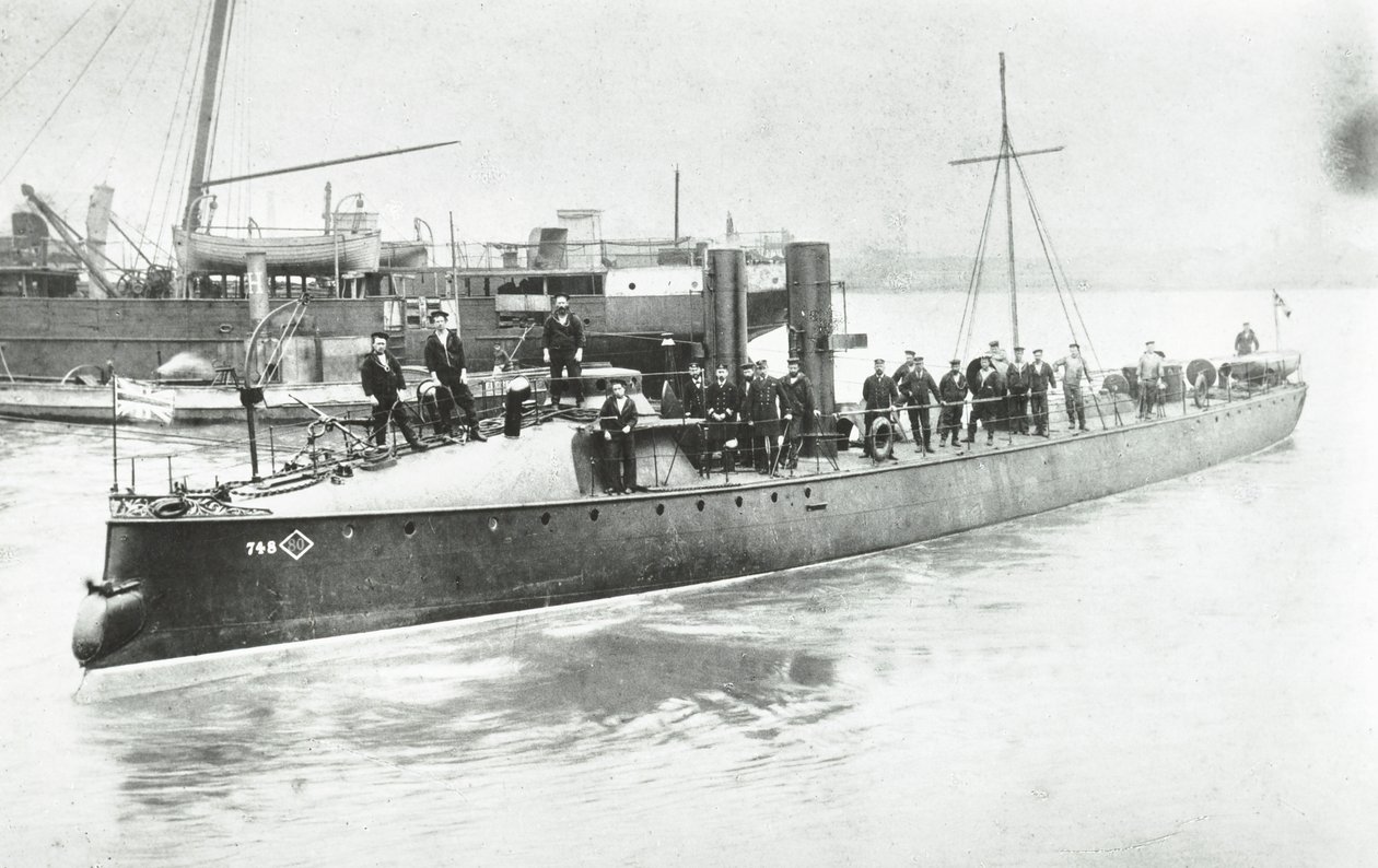Yarrow and Company Shipbuilding Works, Isle of Dogs, torpédový člun č. 80, Londýn, 1887 od English Photographer