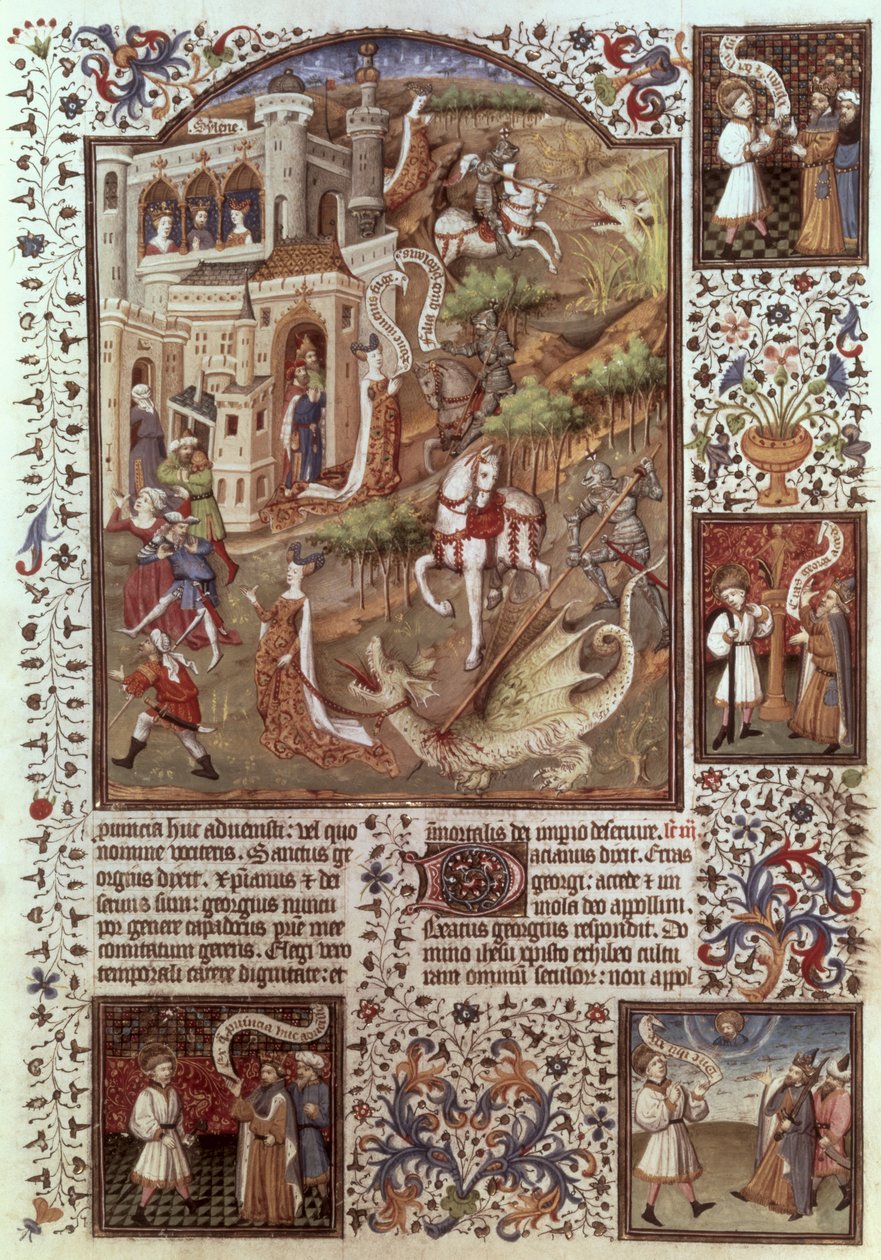 17294, fol 448 Svatý Jiří zabíjení draků od English School