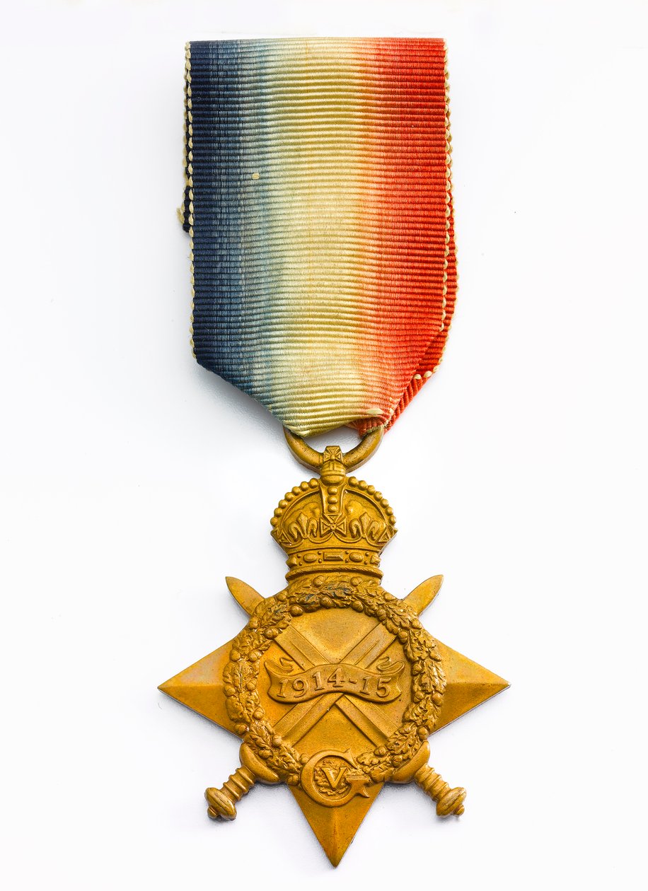 1914-15 Hvězda, kolem 1918 (bronz s hedvábnou stuhou) od English School