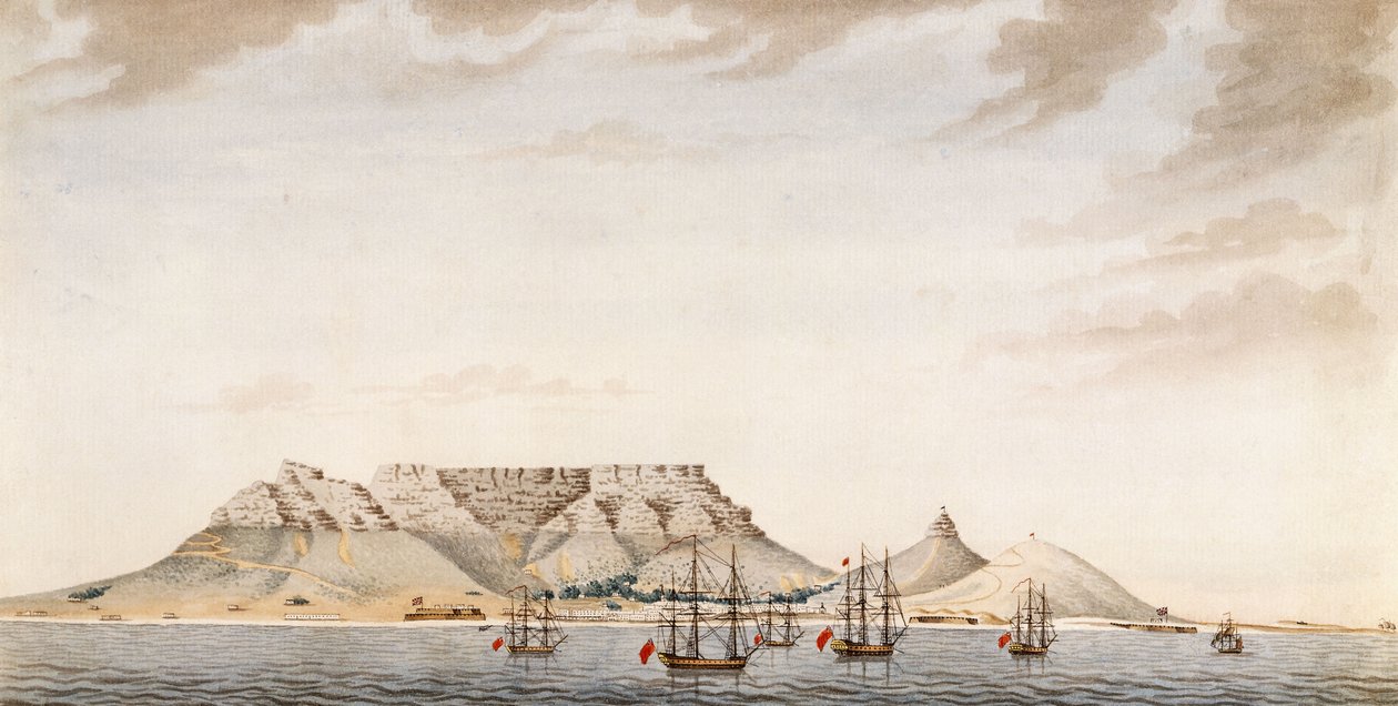 Britská flotila v Table Bay, kolem roku 1780 od English School