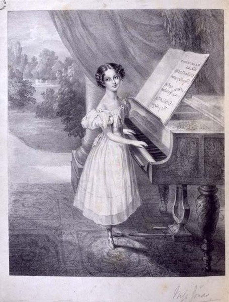 Dětská pianistka (slečna Jonasová?) hrající John Field