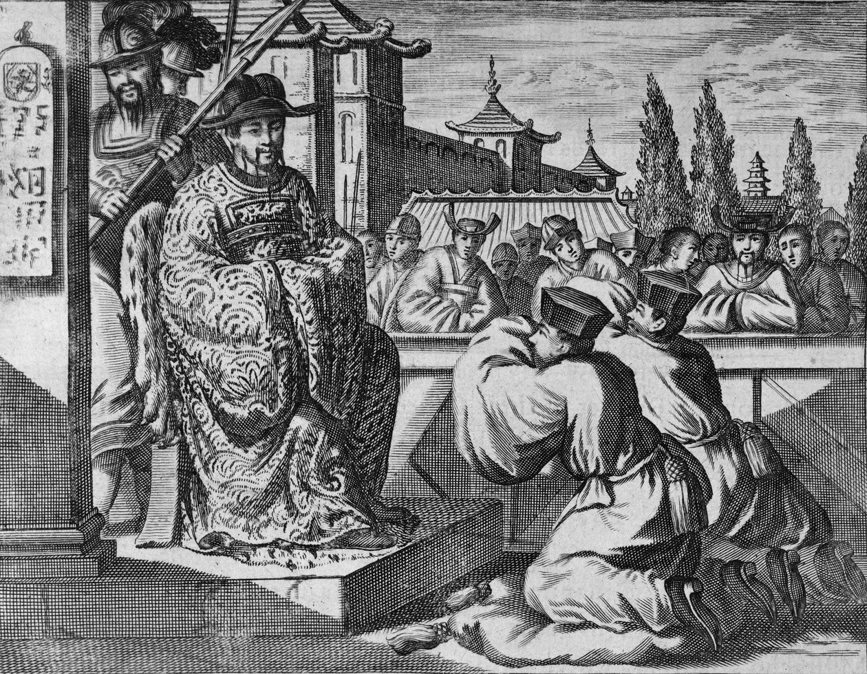 Guvernér čínské provincie, ilustrace z popisu vyslanectví v Číně, 1690 od English School