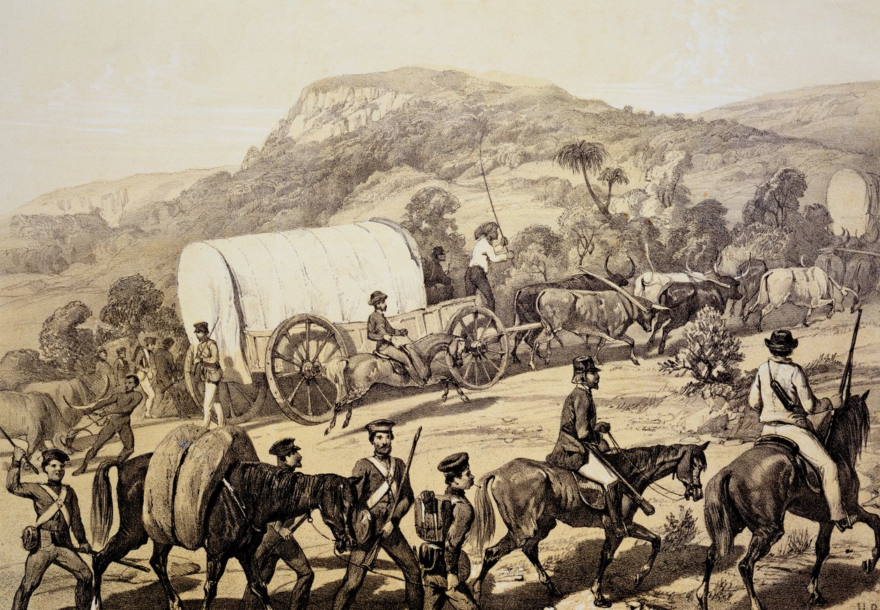 Konvoj vozů, ze scén v Kafirlandu a incidentů v káfirské válce v letech 1851-53 od English School