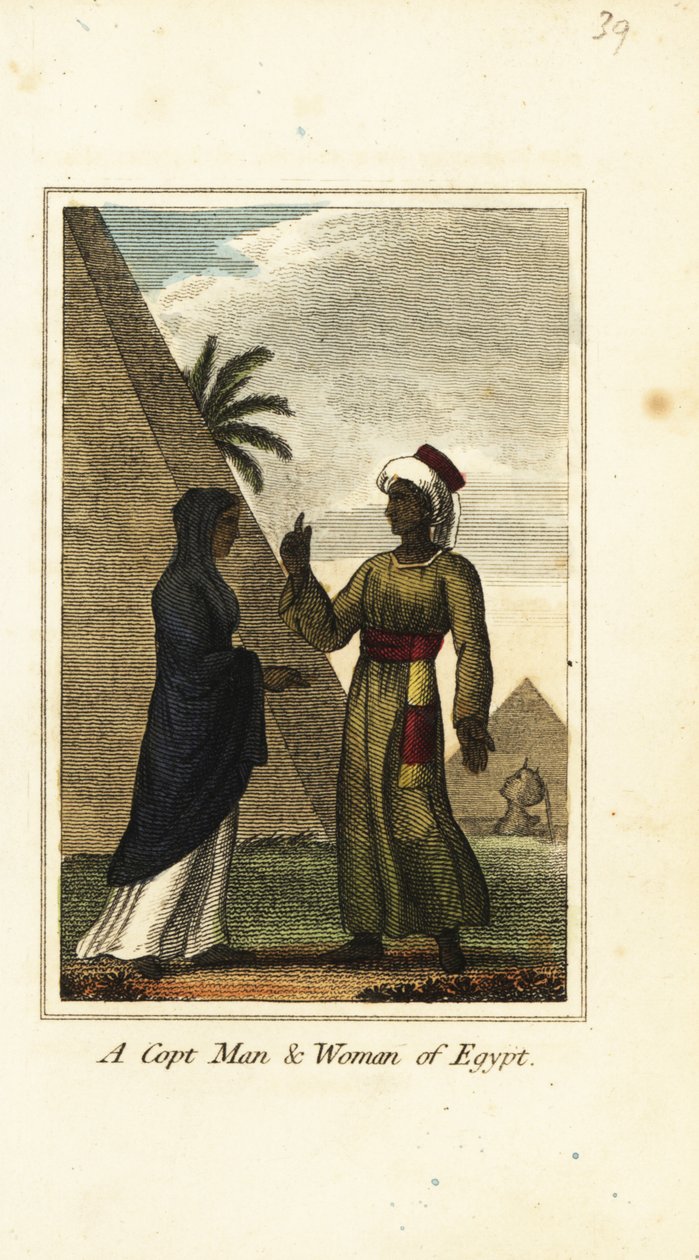 Koptský muž a žena z Egypta od English School