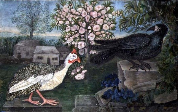 Perlička a věž v krajině, cca 1800 (akvarel, kvaš na papíře) od English School