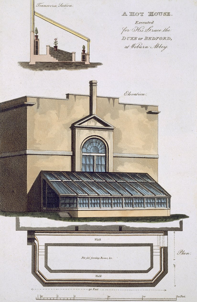 Horký dům popravený za jeho Grace vévodu z Bedfordu v opatství Woburn, 1806 od English School