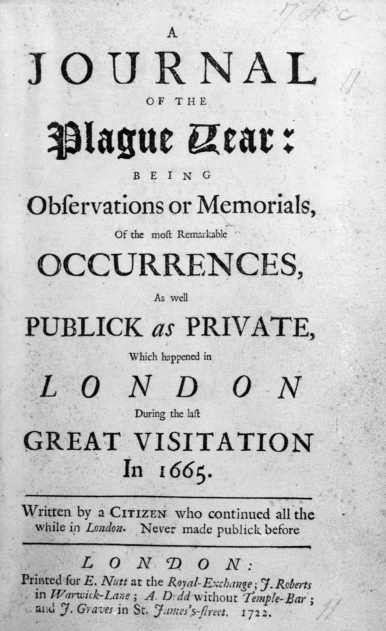 Deník z morového roku 1665 od English School