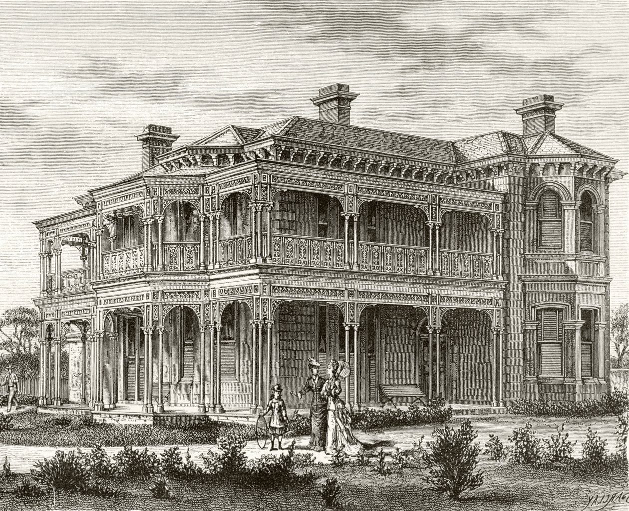Dům na předměstí Melbourne, kolem roku 1880, z 