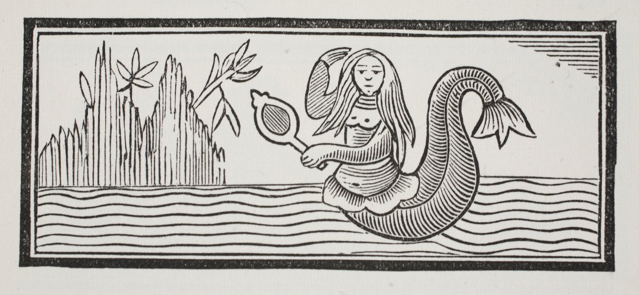 Mořská panna, která dává námořníkům zkázu, ilustrace z Chap-books of the Eighteenth Century od Johna Ashtona, hospoda. 1882 od English School
