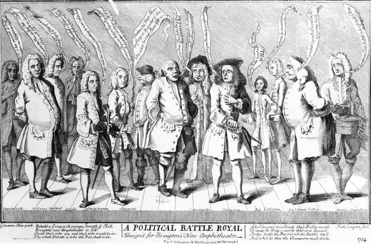 A Political Battle Royale Designs for Broughtons New Amphitheatre, c.1743 od English School
