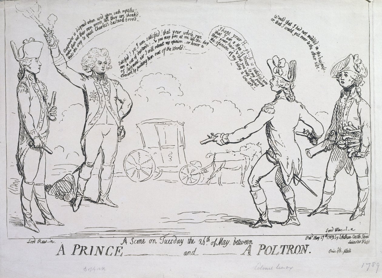 Princ a Poltron, vydal J. Aitken v roce 1789 od English School