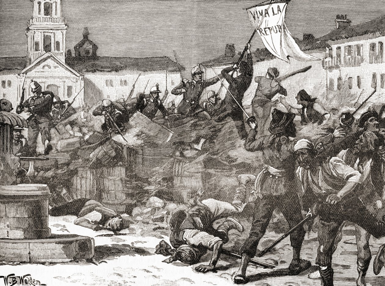Republikánské povstání v Malaze ve Španělsku během Slavné revoluce ( La Gloriosa od English School