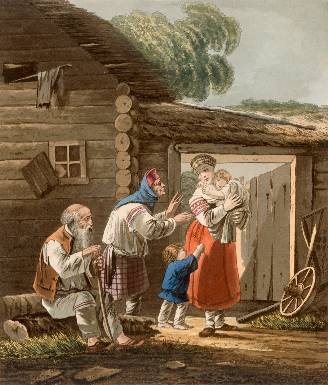 Ruská rolnická rodina, 1823 od English School