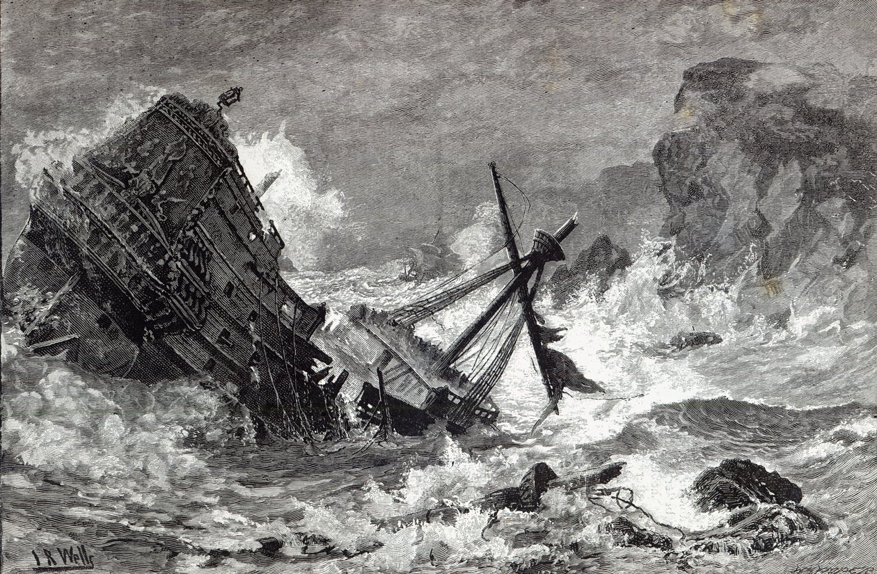 Zářijová bouře, 1588, z ‚Hodiny volného času‘, 1888 od English School