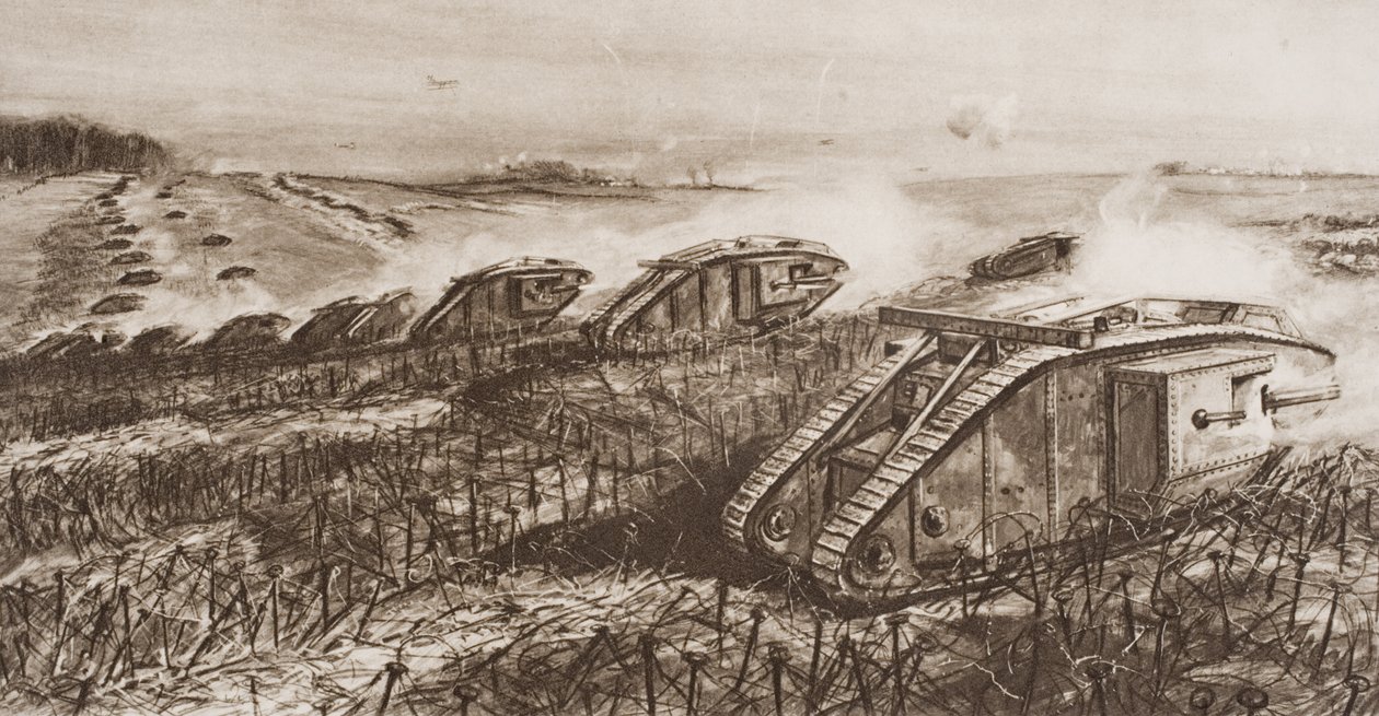 A Tank Offensive at Cambrai, Francie, ilustrace z 