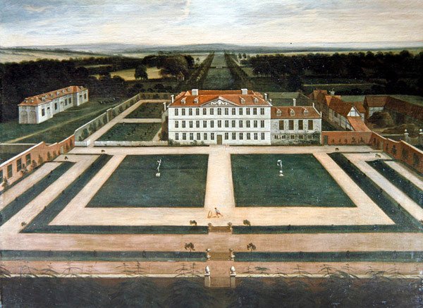 Pohled na Capesthorne Hall, Cheshire, cca 1730 (olej na plátně) od English School