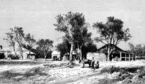 Vesnice na Darling Downs, Queensland, Austrálie, z 