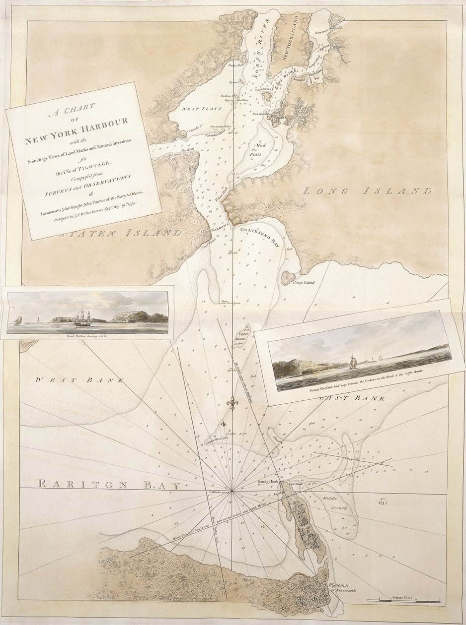 Mapa přístavu v New Yorku, 1774-1779 od English School