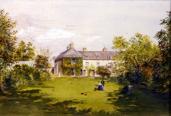 Venkovská vila, cca 1840 (akvarel na papíře) od English School