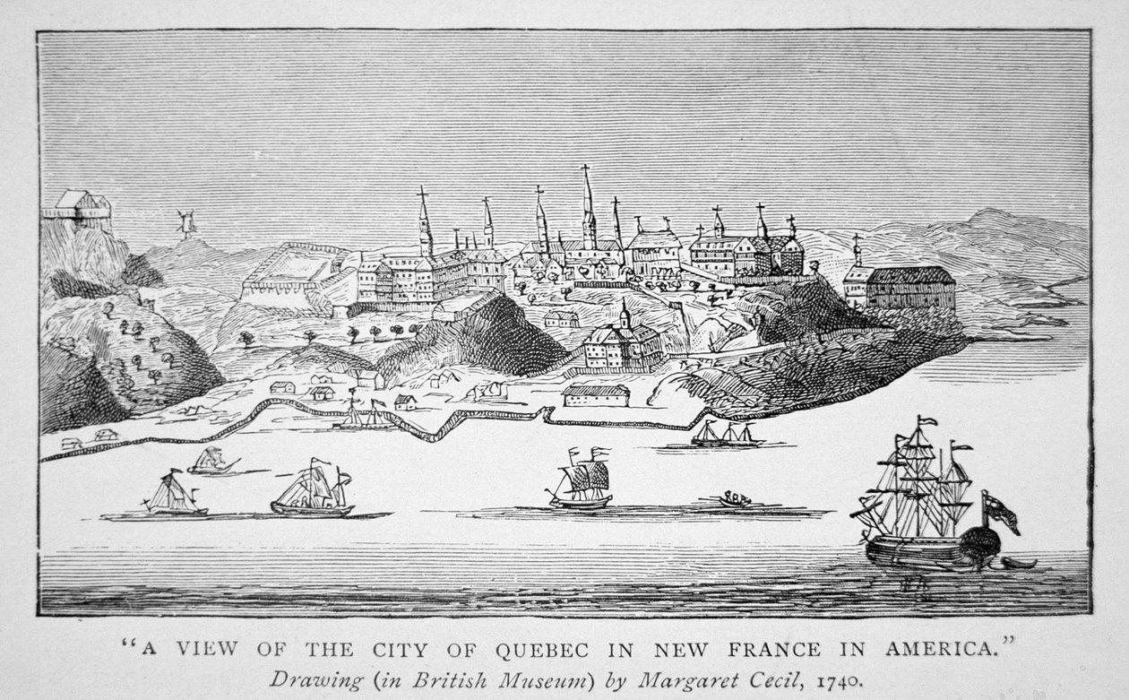 Pohled na město Quebec v Nové Francii v Americe od English School