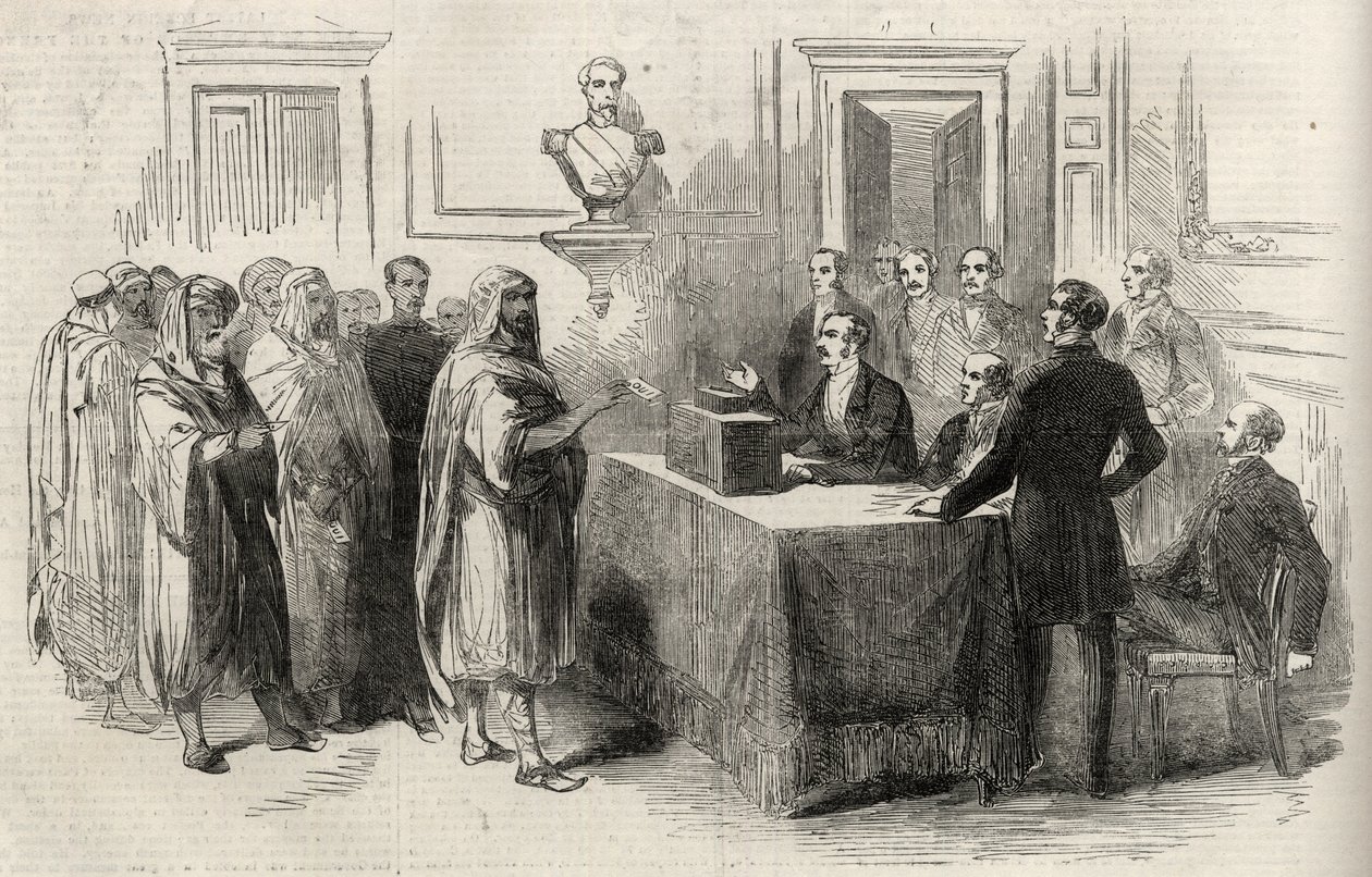 Abd-El-Kader Hlasování pro francouzské impérium – ilustrace pro The Illustrated London News, 4. prosince 1852. od English School