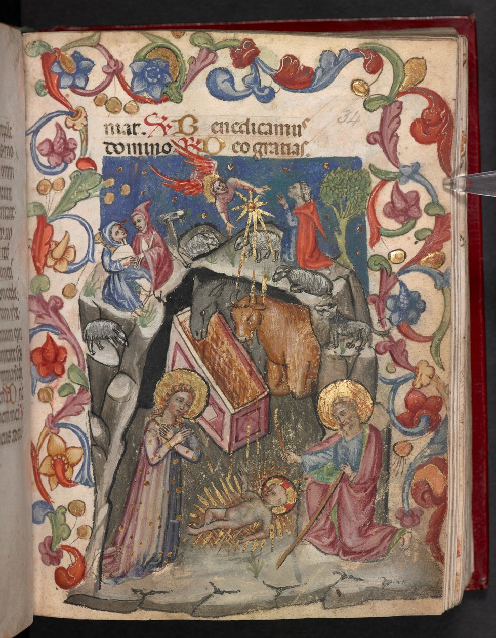 Přidat. 17466, f.34r Narození Páně od English School