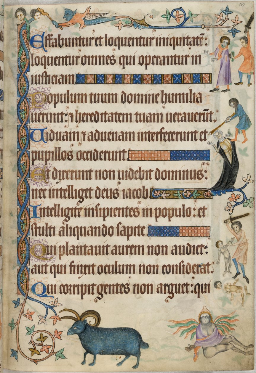 Přidat. 42130, f.169, Žalm 93, scény vraždy, z 