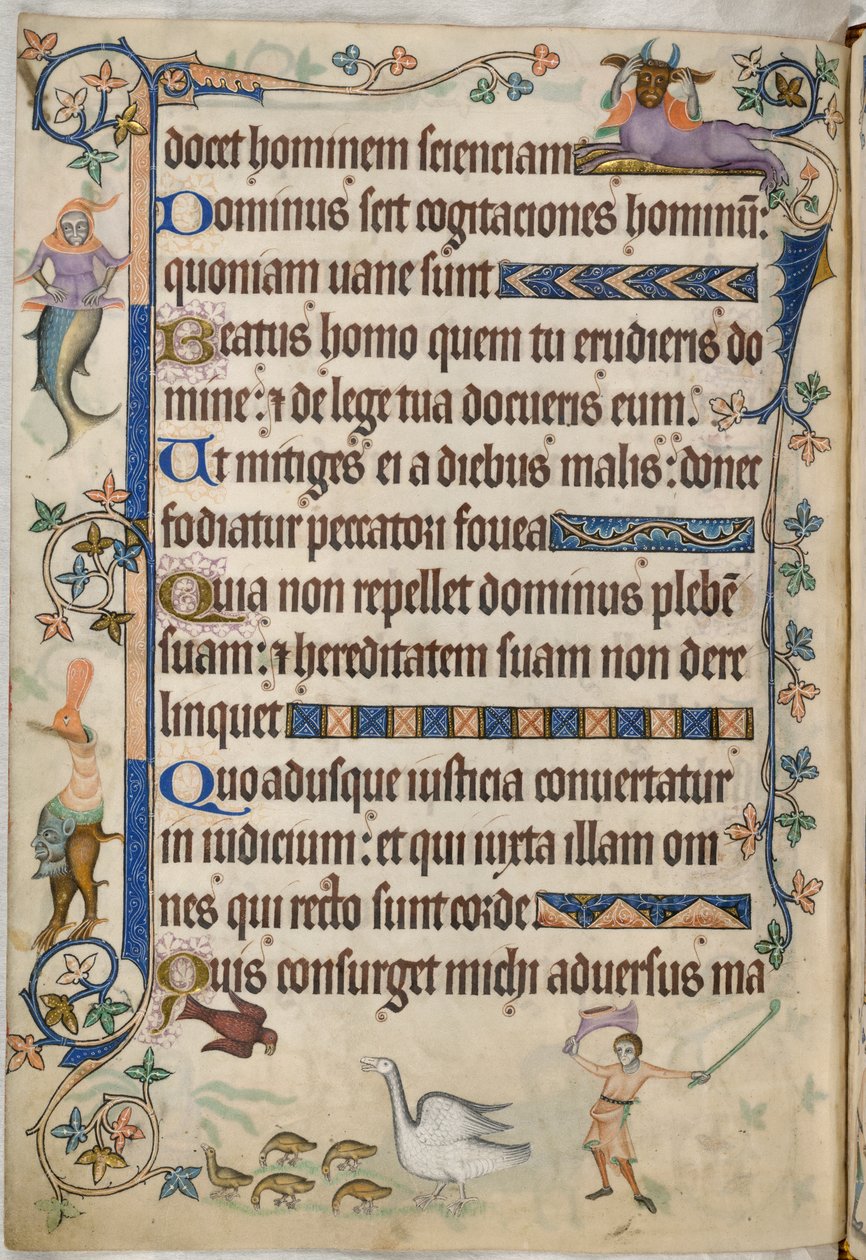 Přidat. 42130, f.169v, Žalm 93, Husy s housaty, z 