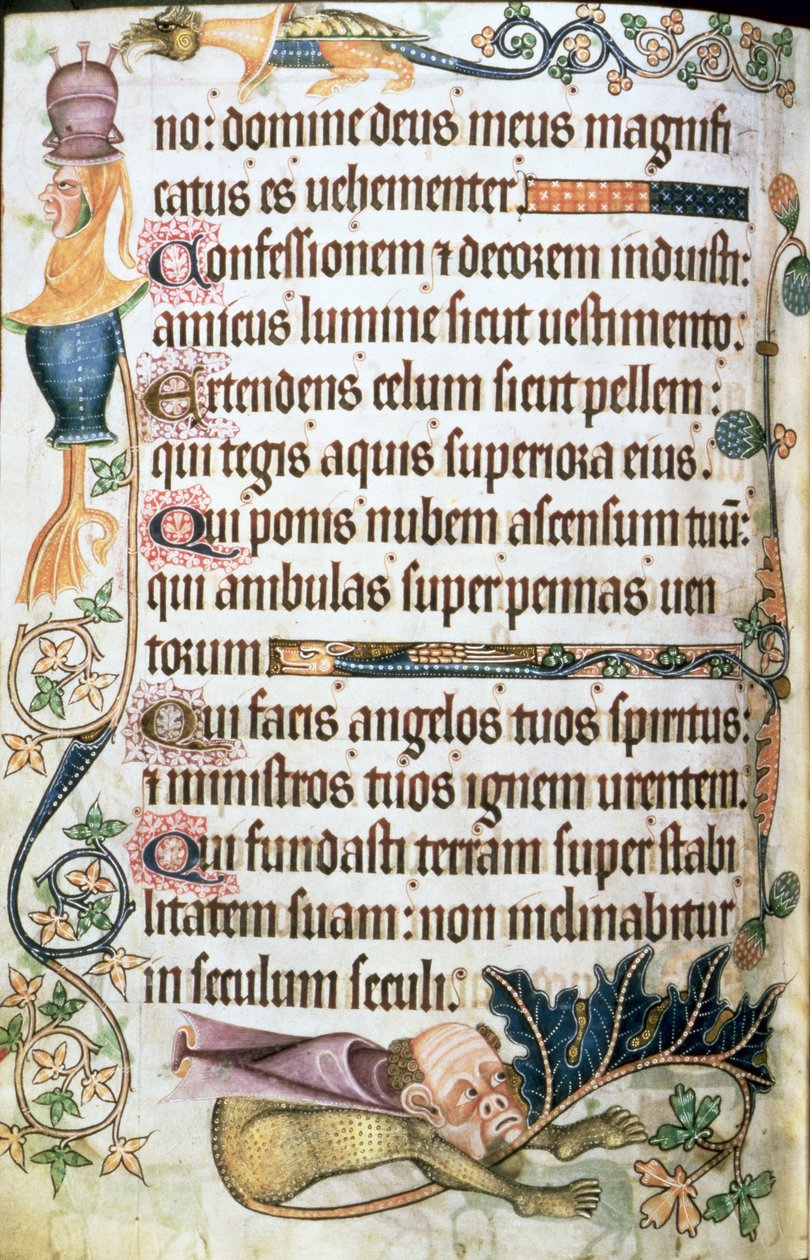 Přidejte 42130 f.182v Žalm 103 s groteskami, z 
