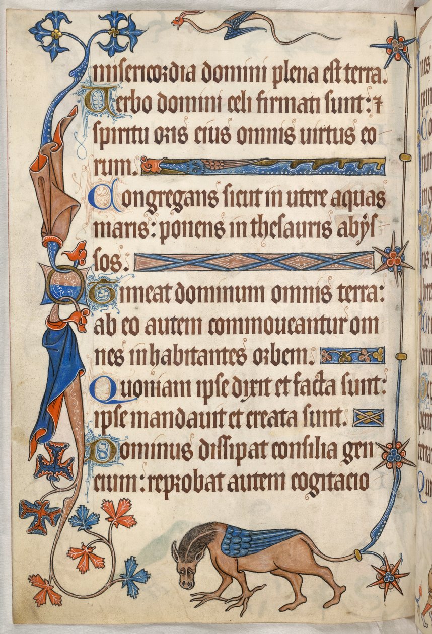 Přidat. 42130, f.61v, Žalm 32, okřídlený kůň, z 