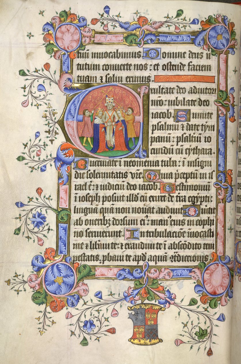 Přidat. 42131 fol.151v Začátek žalmu 80; iniciála 