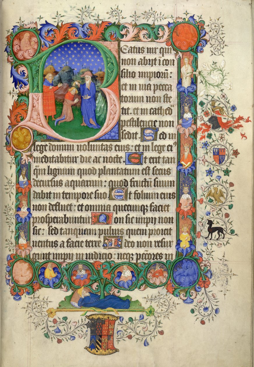Přidat. 42131 fol.73 Žalm 1, začínající iniciálou 